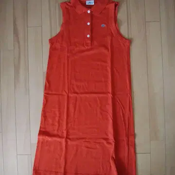 새상품급 라코스테 LACOSTE 슬리브리스 피케 셔츠 40 오렌지
