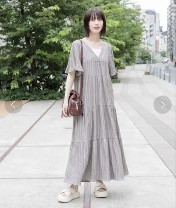 완판 라코레 양류 티어드 원피스