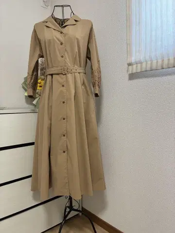 JILLSTUART 베이지 원피스 긴팔 레이스