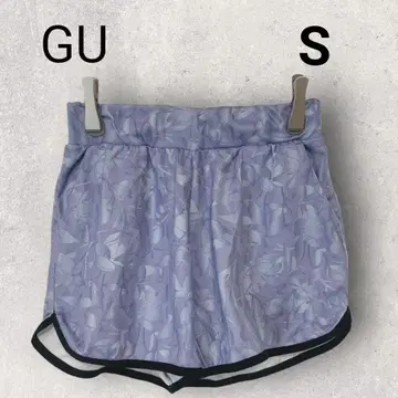 지유 숏팬츠 S 퍼플 꽃무늬 스포츠 요가 허리밴딩