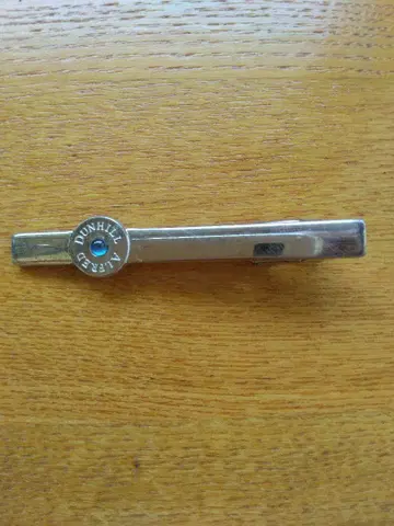 DUNHILL 넥타이핀 실버 파란색 스톤 장식