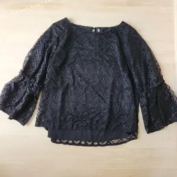 새상품급 히로코코시노 블랙 레이스 상의 넉넉한 세레모니 L