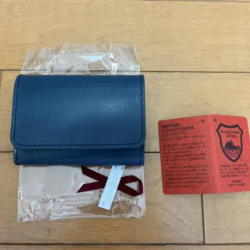 네이비 가죽 명함지갑 도치기 가죽 MADE IN JAPAN