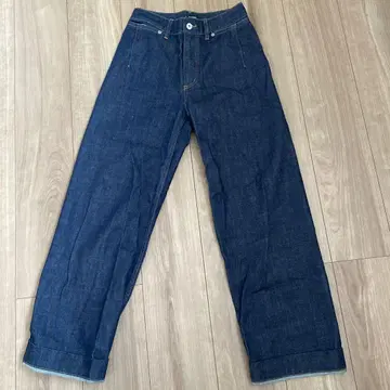 LE DENIM SLOBE IENA 사이즈 36 와이드 팬츠 다크 네이비