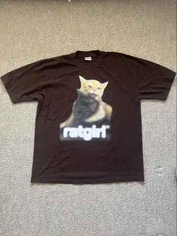 Stray Rats ratgirl 고양이 디자인 오버 사이즈 T셔츠