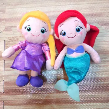아리엘과 라푼젤 2개 세트 디즈니 프린세스 세탁 가능한 봉제 인형