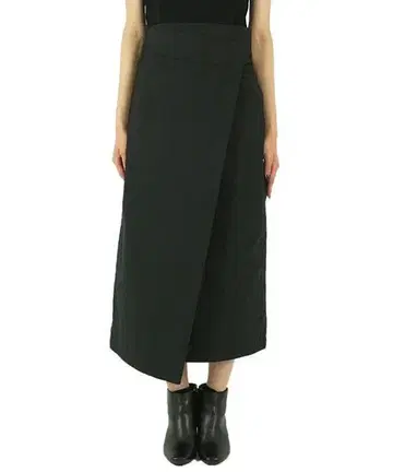 새상품 ATON WRAPPED SKIRTS BLACK 02
