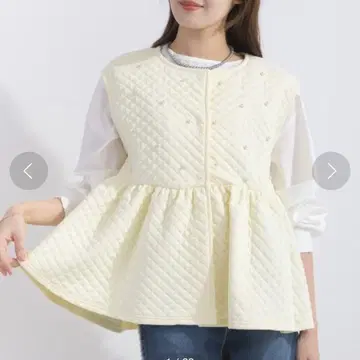 PICCIN 택 포함 [WEB 한정판] 프론트 펄 퀼팅 베스트