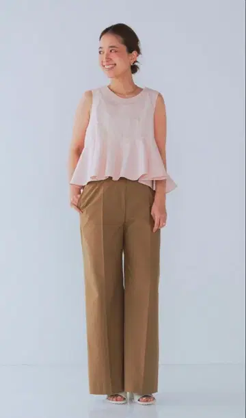 yori 발수 와이드 팬츠 베이지 38