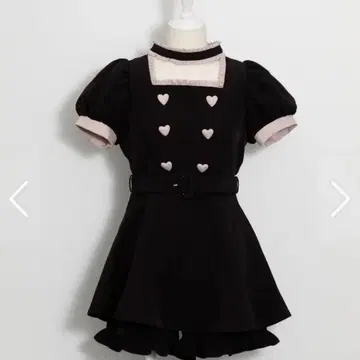 pium 초커 프릴 하트 버튼 셋업 블랙