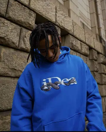 새상품급 IDEASWAM Snake Logo Hoodie (Blue) L