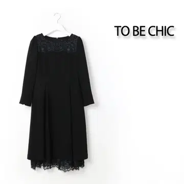 197 새상품 TO BE CHIC 레이스 콤비 더블 크로스 원피스 38