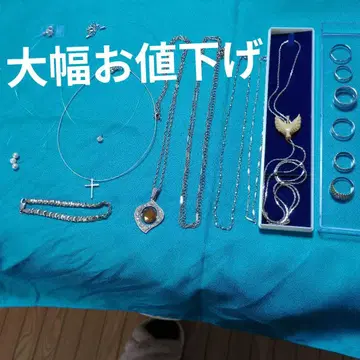실버 목걸이 반지 팔찌 세트