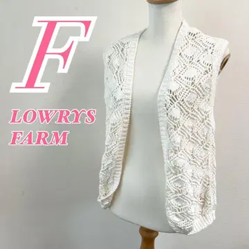 LOWRYS FARM 슬리브리스 니트 베스트 레이스 깔끔 코디