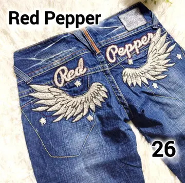 00s y2k 천사의 깃털 [ RED PEPPER ] 플레어 데님 그런지