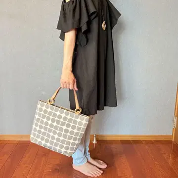 KATE SPADE 도트 무늬 토트백 그레이 & 화이트