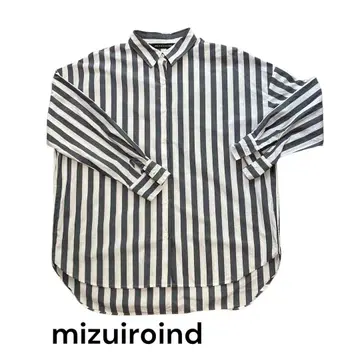 새상품급! mizuiroind 스트라이프 긴팔 셔츠