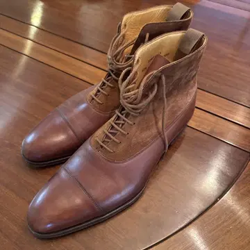 crockett&jones 브라운 레이스업 부츠 가죽 스웨이드