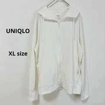 유니클로 UNIQLO 에어리즘 UV 컷 풀 집업 후드티 XL 화이트
