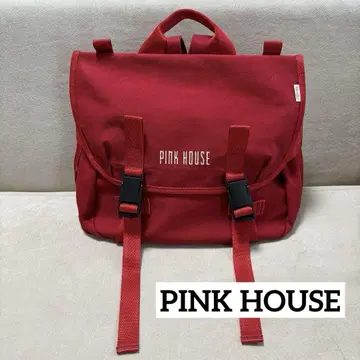 PINK HOUSE 핑크하우스 캔버스 백팩 빨간색