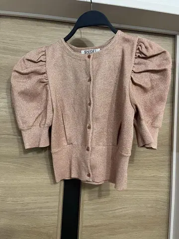 snidel 라메 니트 퍼프 숄 가디건