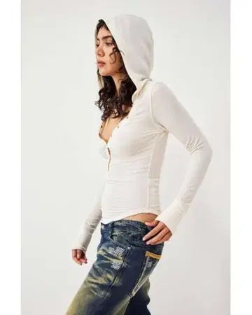 out from under Hooded Sheer Lace Top