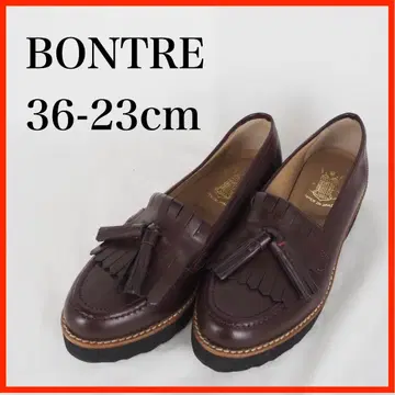 O5125*BONTRE*통굽 퀼트 태슬 로퍼*36-23cm*브라운