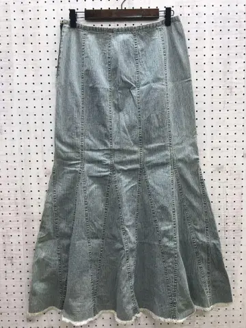 90's 00's 히피 구제 머메이드 라인 데님 롱 스커트