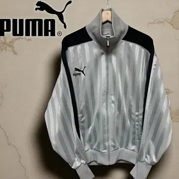 푸마 그레이 PUMA 스트라이프 저지 풀 집업 히트유니온