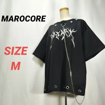 MAROCORE 마로코어 티셔츠 지뢰계 양산형 서브컬쳐 블랙 체인