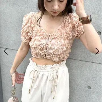 새상품급 SNIDEL 스나이델 랜덤 셔링 풀오버 핑크