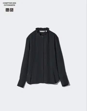 Uniqlo 새틴 프릴 블라우스