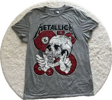 구제 METALLICA 스컬 디자인 티셔츠 L