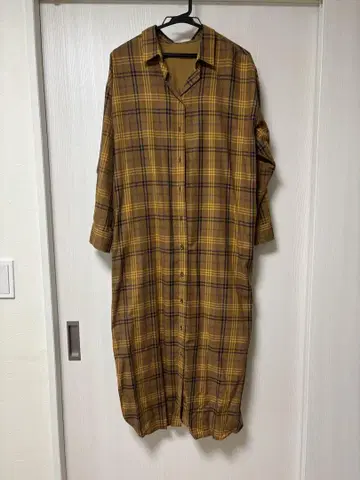 SPICK AND SPAN 체크 롱 셔츠 원피스