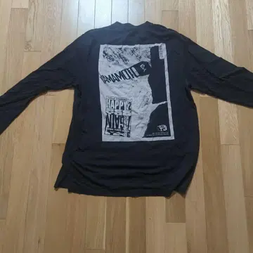 Y-3 긴팔 셔츠 블랙 그래픽 프린트