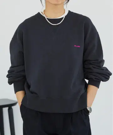 IENA BLACK 오버 사이즈 맨투맨 네이비