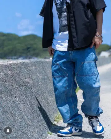 SWUN Faded Double Knee Denim Pants M