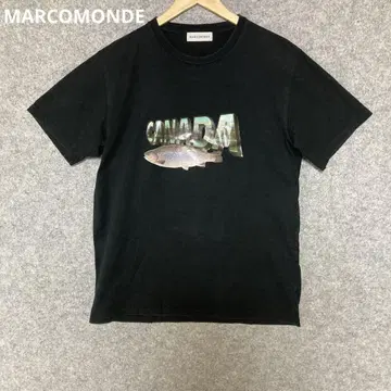MARCOMONDE 캐나다 프린트 블랙 T셔츠