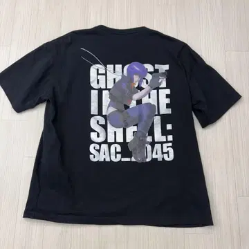 GU x 공각기동대 콜라보 티셔츠 쿠사나기 모토코 블랙 XL 반팔 레어