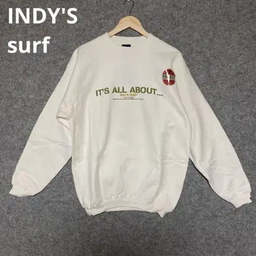 INDY'S surf 아이보리 프린트 크루넥 트레이너