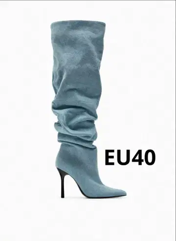 ZARA 개더 데님 부츠 EU40