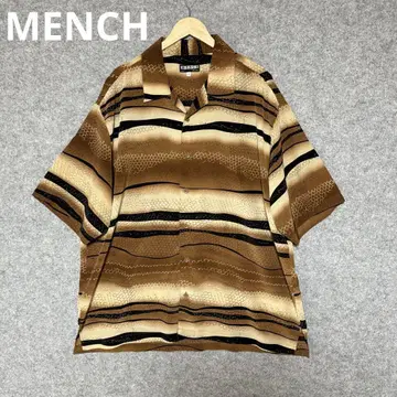 MENCH 알로하 셔츠 올 패턴 브라운 블랙 4X