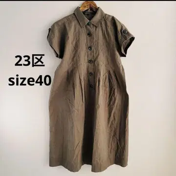 새상품급 23구 코튼 린넨 40 L 셔츠 원피스 롱 반팔