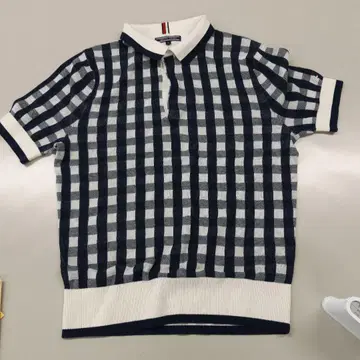 TOMMY HILFIGER 체크 무늬 피케 셔츠 XL