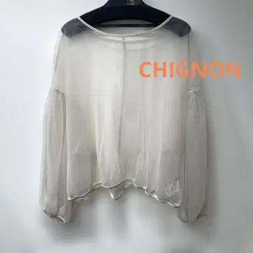 CHIGNON 시어 튤 볼륨 상의 아이보리
