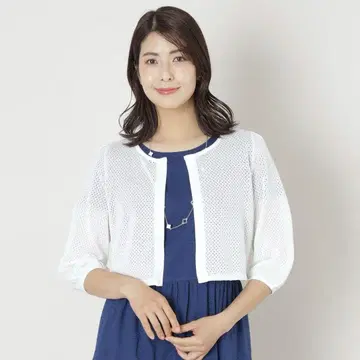 TO BE CHIC 아일렛 시스루 니트 볼레로