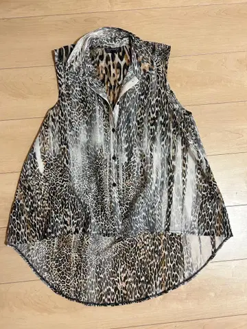 TOPSHOP 레오파드 무늬 슬리브리스 튜닉 UK 10