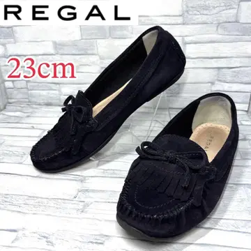 새상품급 REGAL 리갈 모카신 퀼트 천연 가죽 블랙 23cm