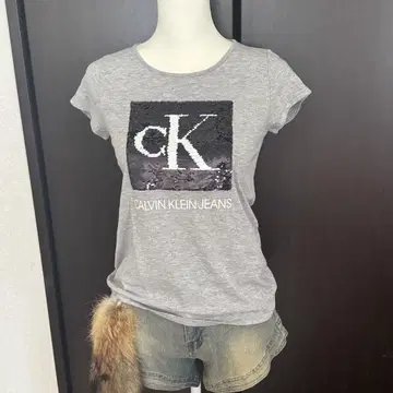 Calvin Klein Jeans 그레이 반팔 피치T y2k 헤이세이
