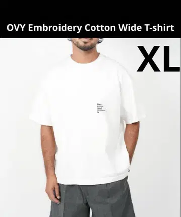 XL OVY Embroidery Cotton Wide T-shirt